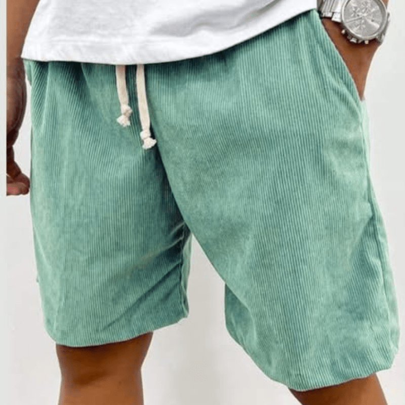 Shorts en Velours Côtelé Élastique pour Hommes – Texture Côtelée Élégante pour le Printemps
