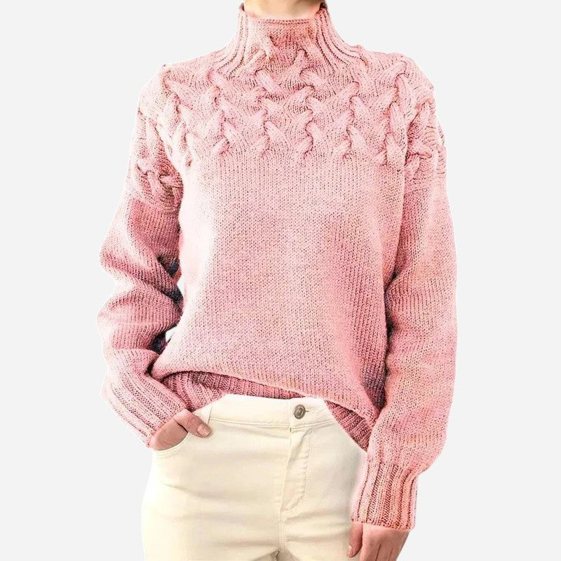 Alma™ Pull à Col Roulé en Maille Câble Torsadée