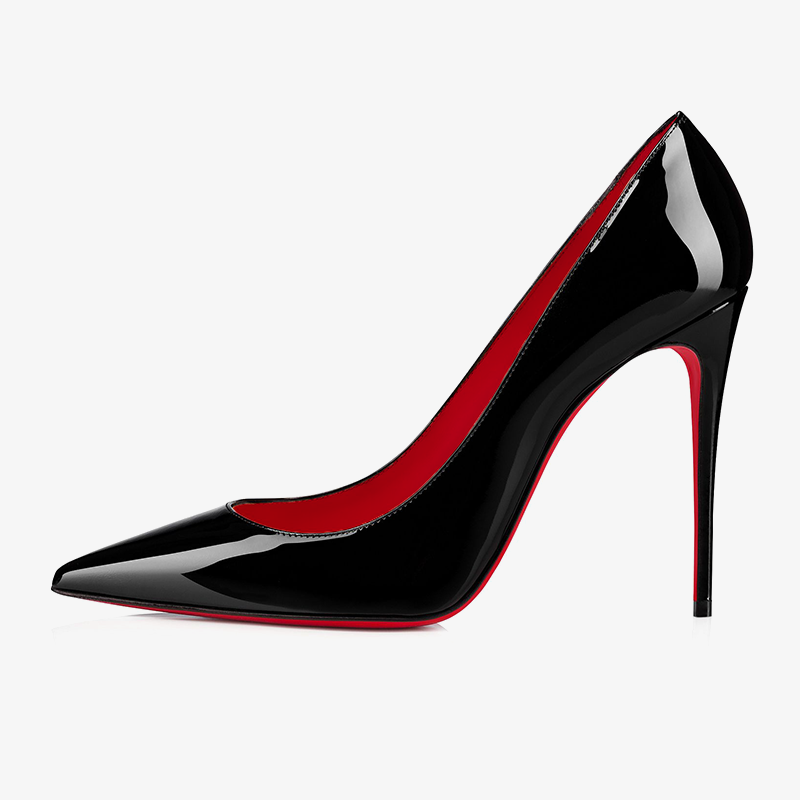 Patent Leather Stiletto Pumps with Red Interior