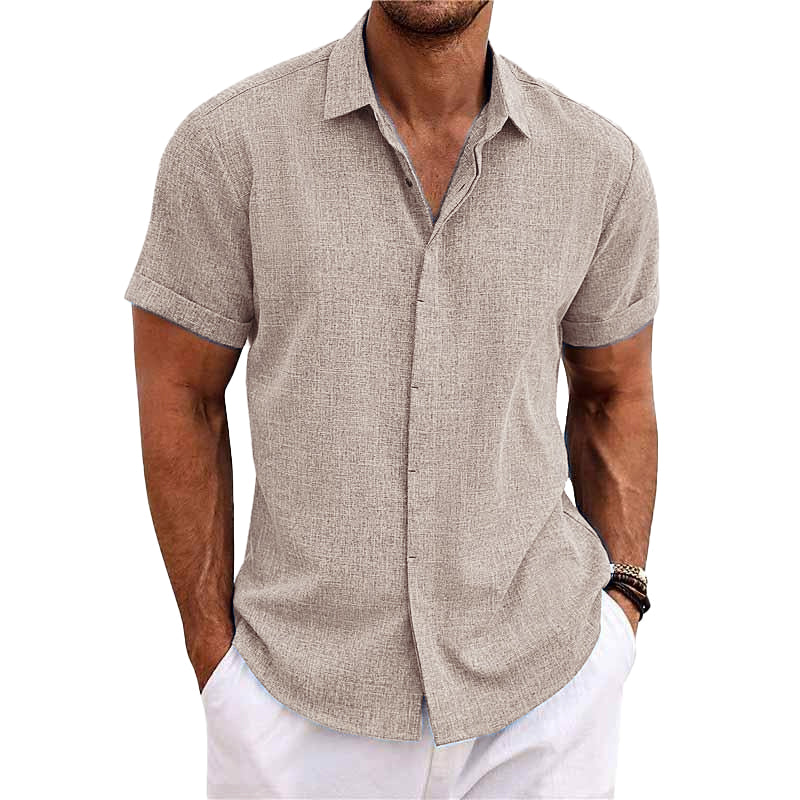 Chemise à manches courtes en lin pour homme