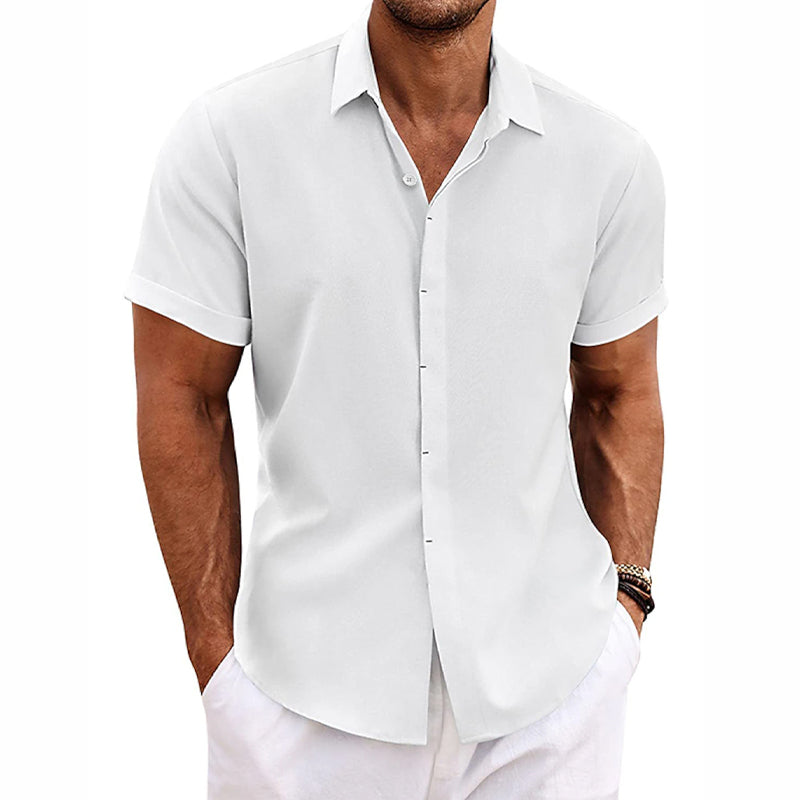 Chemise à manches courtes en lin pour homme