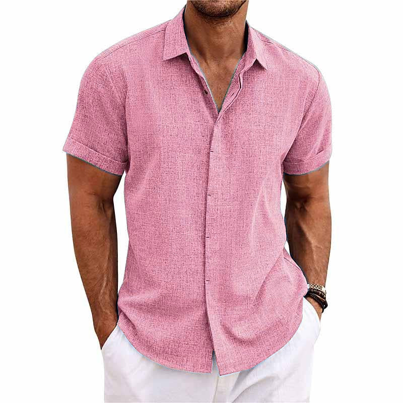 Chemise à manches courtes en lin pour homme