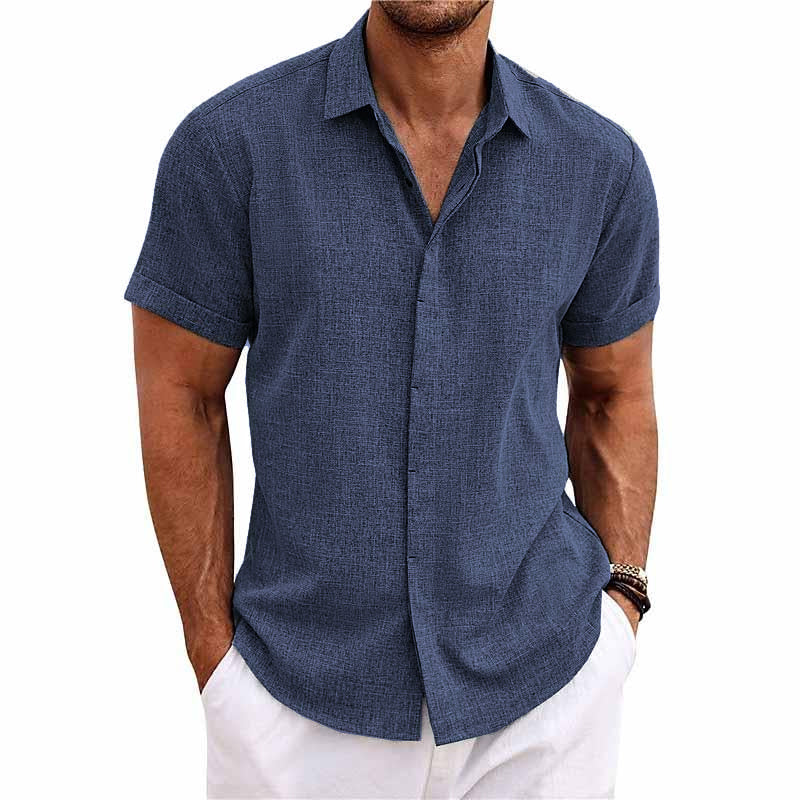 Chemise à manches courtes en lin pour homme