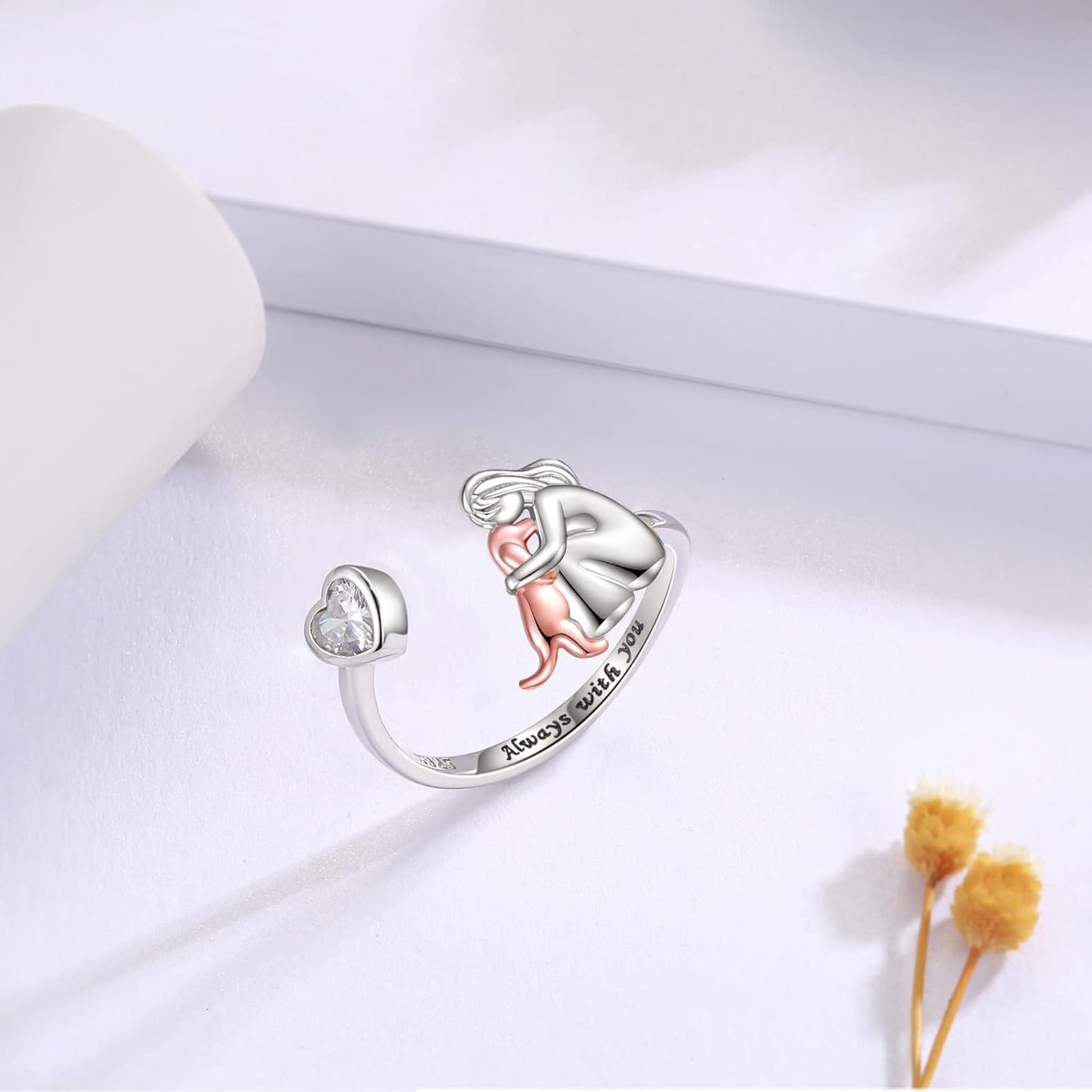 Anne™ – Bague avec Icône Animaux (Rose)