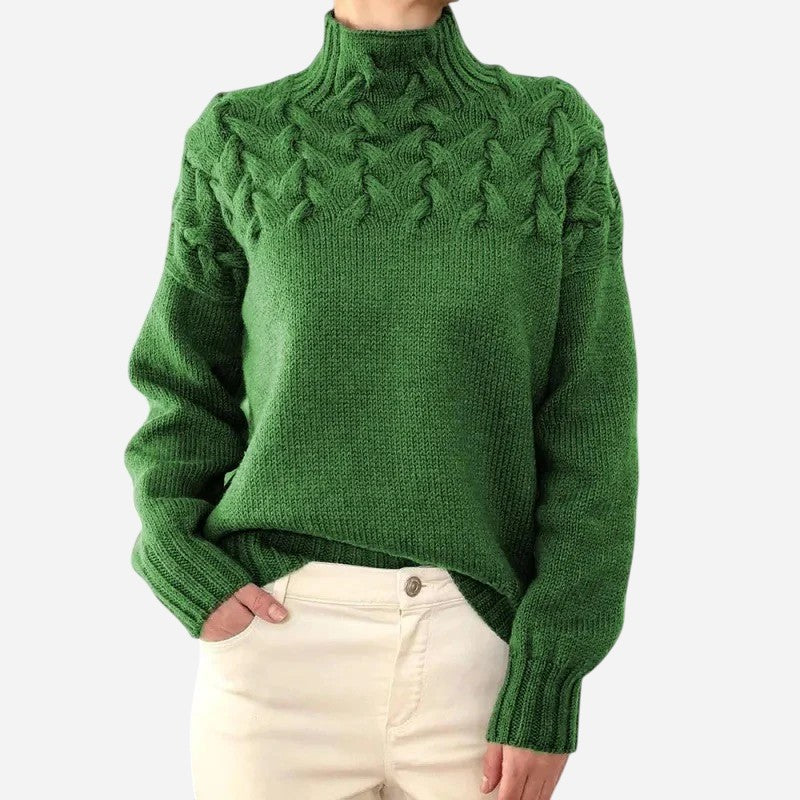 Alma™ Pull à Col Roulé en Maille Câble Torsadée