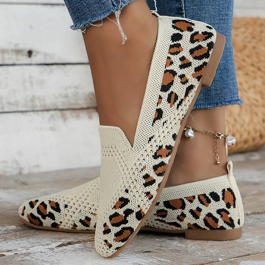 Lisa - Ballerines Tricotées Élégantes à Enfiler pour un Usage Quotidien