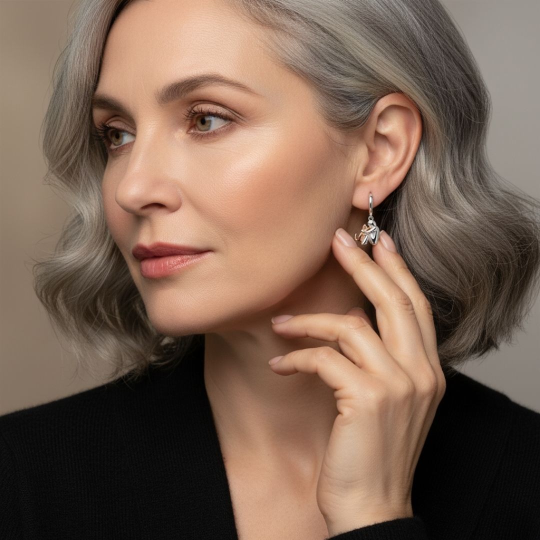 Lily™ – Boucles d’oreilles icône du chat (fermeture ronde)