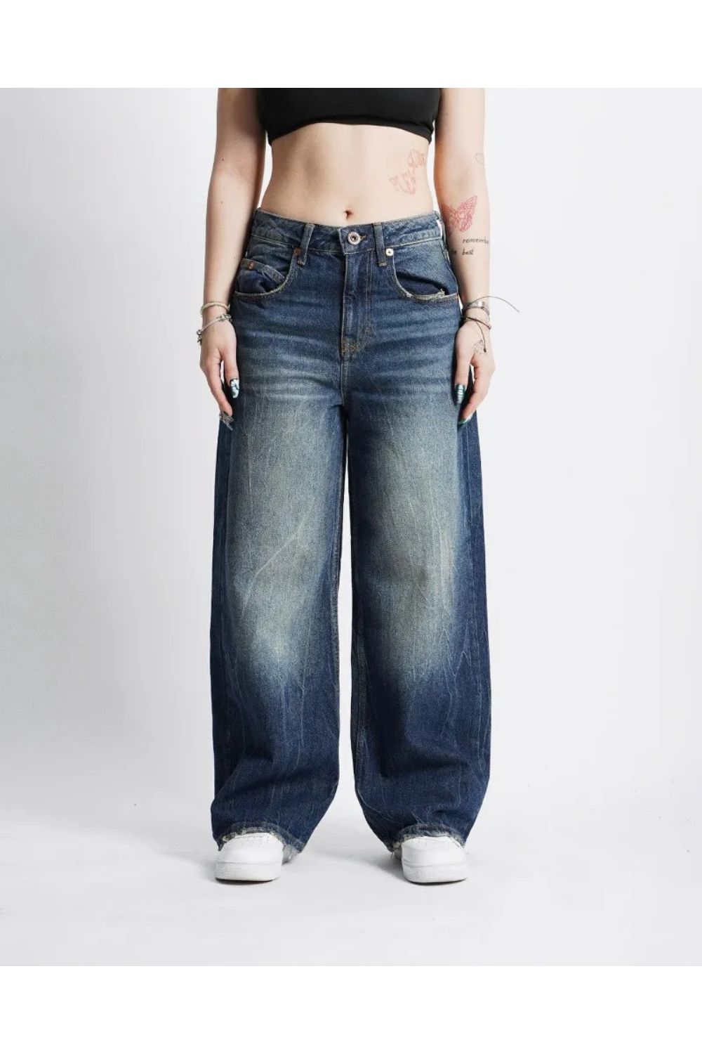 Washed Blue' Baggy Jeans