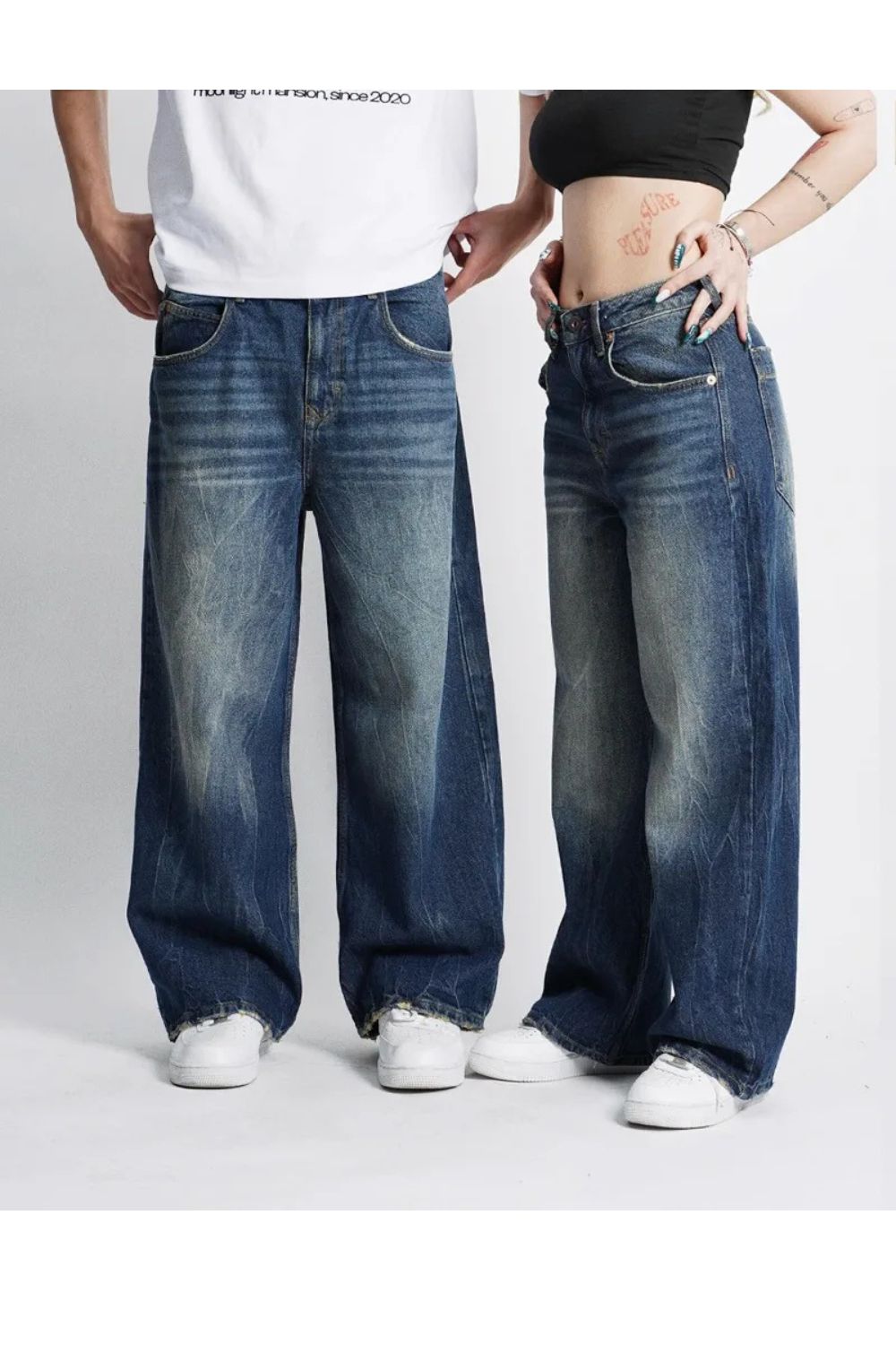 Washed Blue' Baggy Jeans