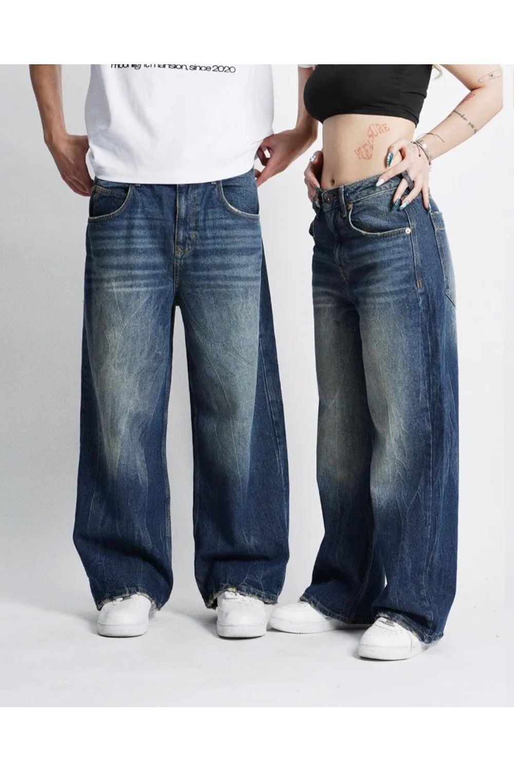 Washed Blue' Baggy Jeans