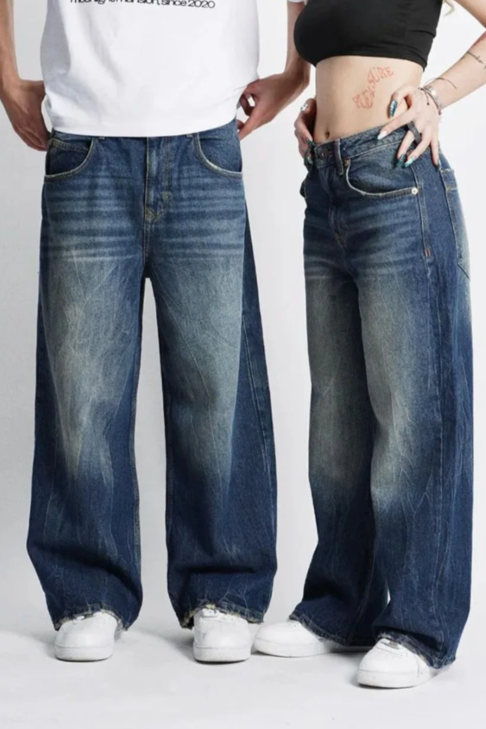 Washed Blue' Baggy Jeans