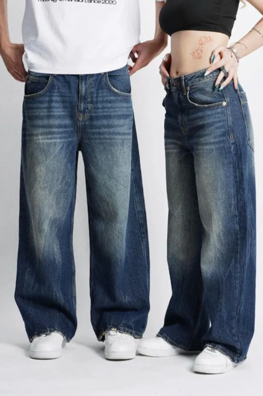 Washed Blue' Baggy Jeans