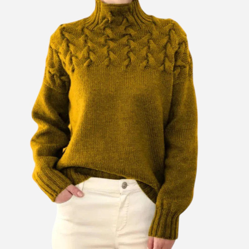 Alma™ Pull à Col Roulé en Maille Câble Torsadée