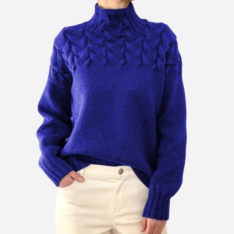 Alma™ Pull à Col Roulé en Maille Câble Torsadée