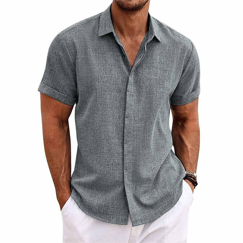 Chemise à manches courtes en lin pour homme