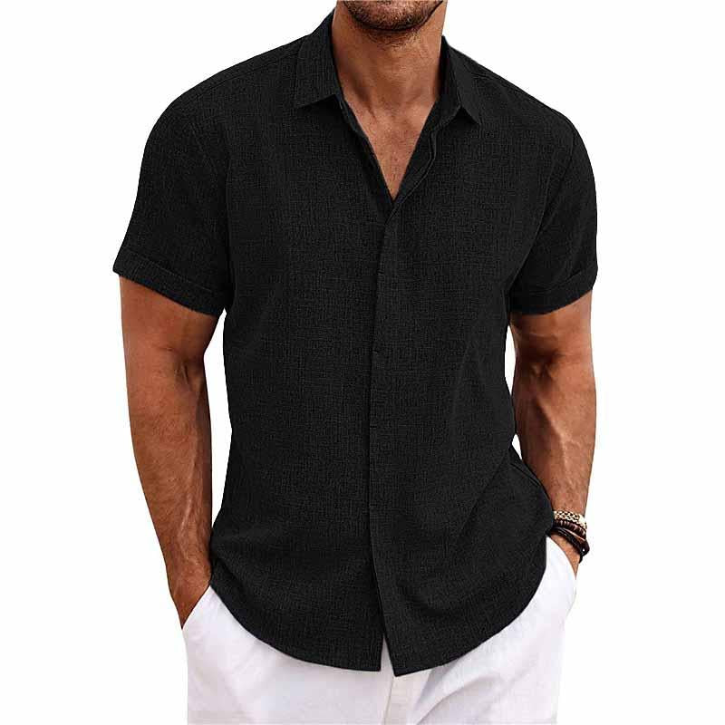 Chemise à manches courtes en lin pour homme