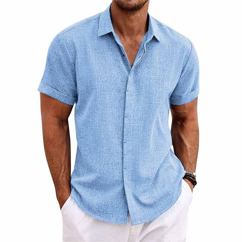 Chemise à manches courtes en lin pour homme