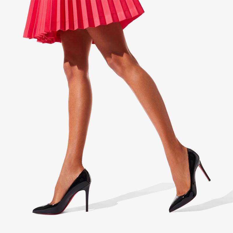 Patent Leather Stiletto Pumps with Red Interior