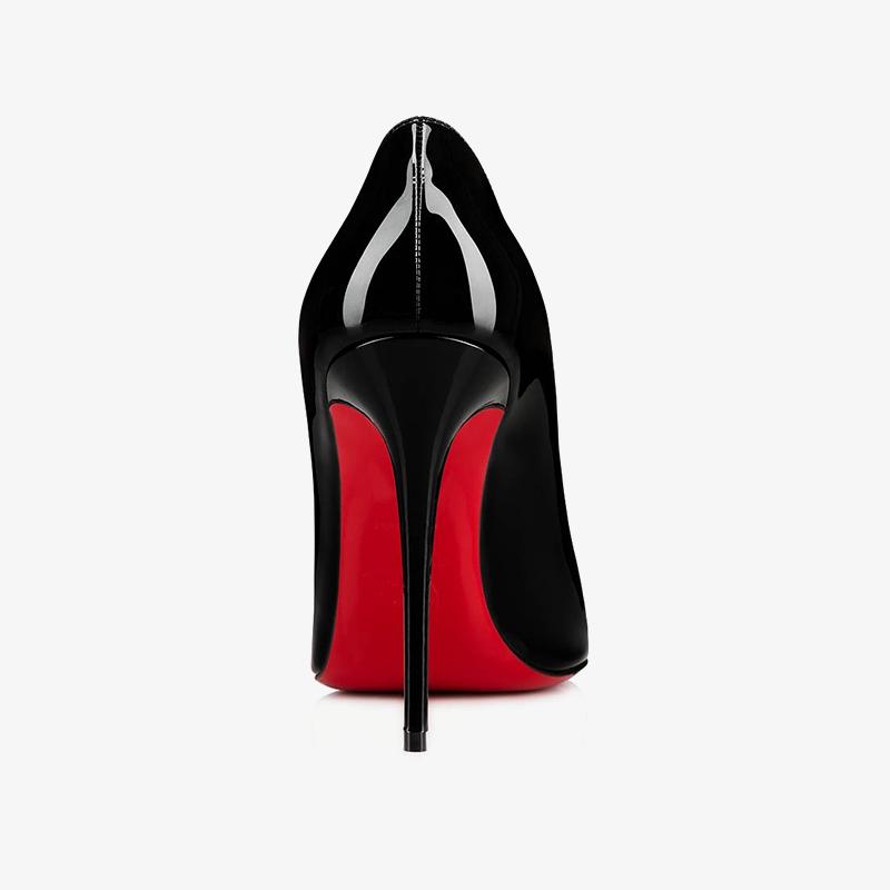 Patent Leather Stiletto Pumps with Red Interior