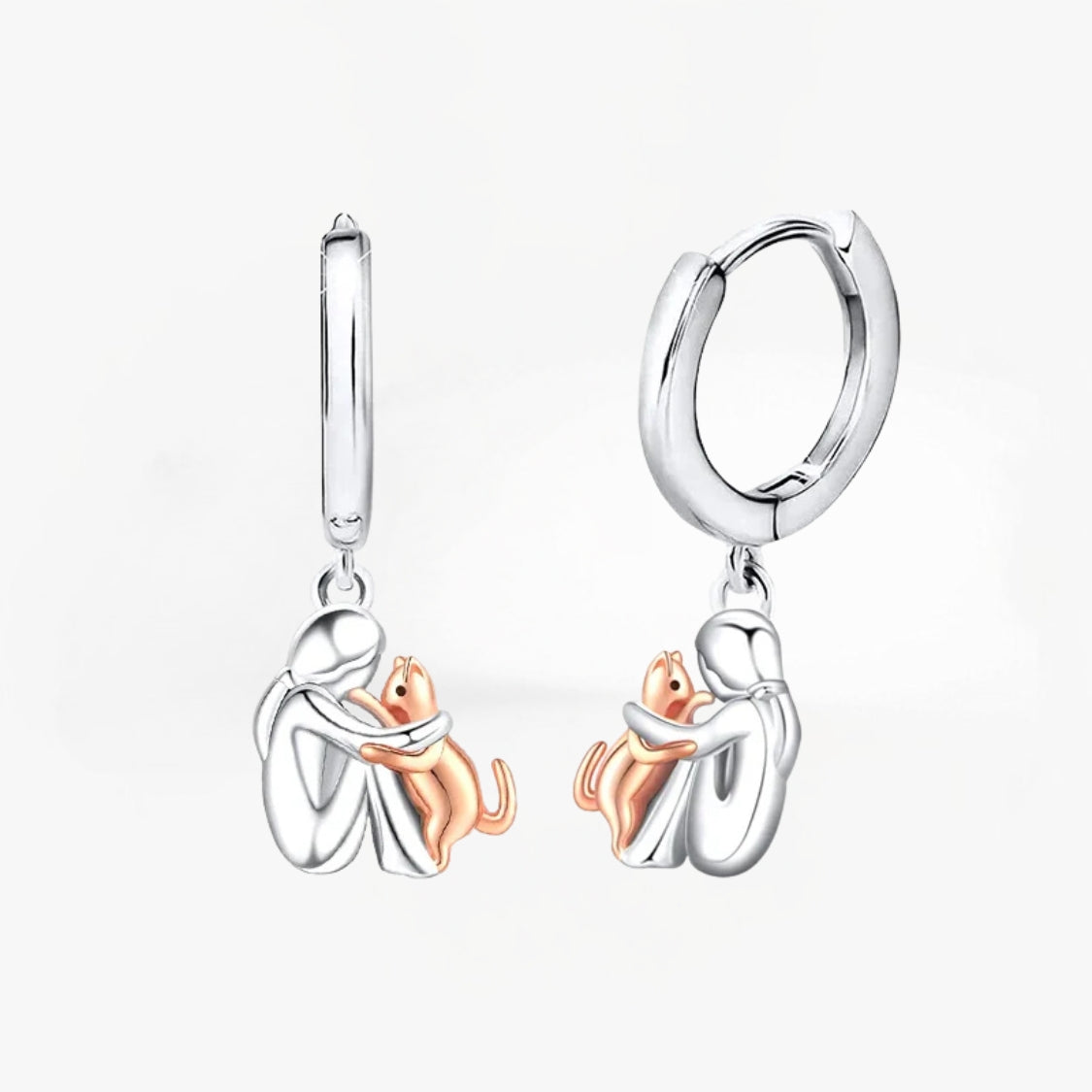 Lily™ – Boucles d’oreilles icône du chat (fermeture ronde)